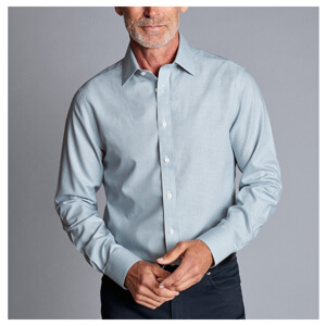 Charles Tyrwhitt Non-Iron Royal Oxford Check Shirt - Light Blue